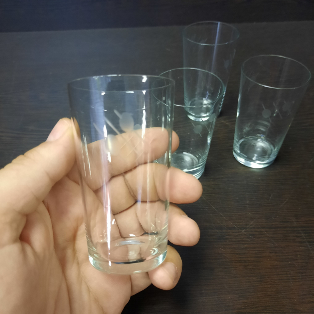 Набор стаканов (шотов), 4 штуки, стекло.. Картинка 11